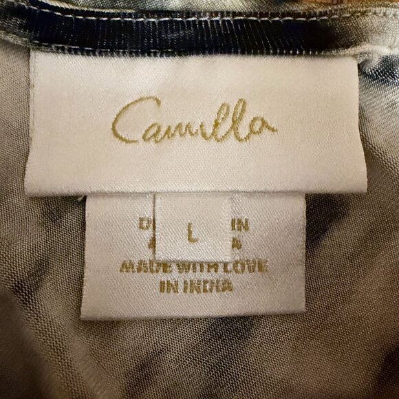 Camilla Leopard Print One-Shoulder Jersey Dress Embellished Snow Whispers Large - Picture 10 of 16